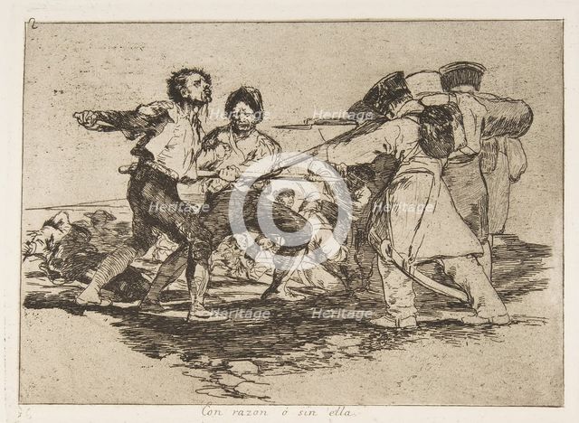 Plate 2 from 'The Disasters of War' (Los Desastres de la Guerra): 'Rightl..., 1810 (published 1863). Creator: Francisco Goya.