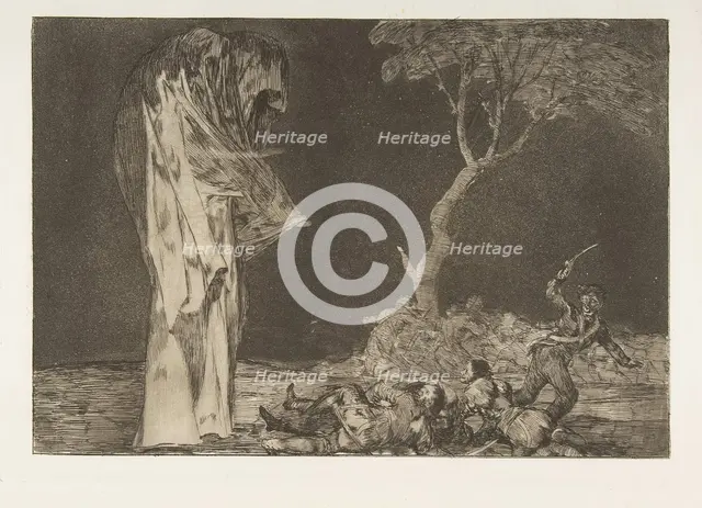 Plate 2 from the 'Disparates': Folly of Fear, ca. 1816-23 (published 1864). Creator: Francisco Goya.