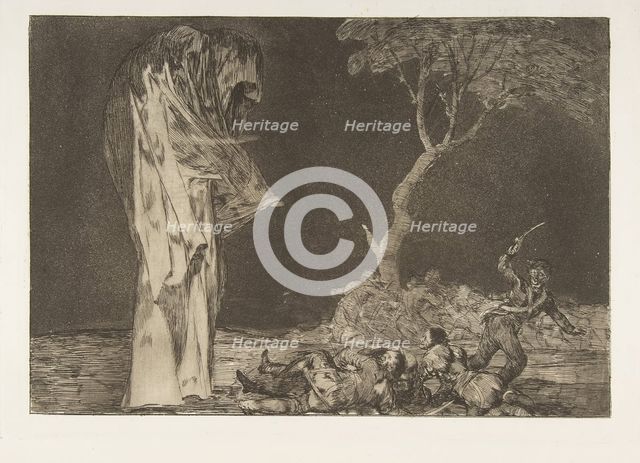 Plate 2 from the 'Disparates': Folly of Fear, ca. 1816-23 (published 1864). Creator: Francisco Goya.