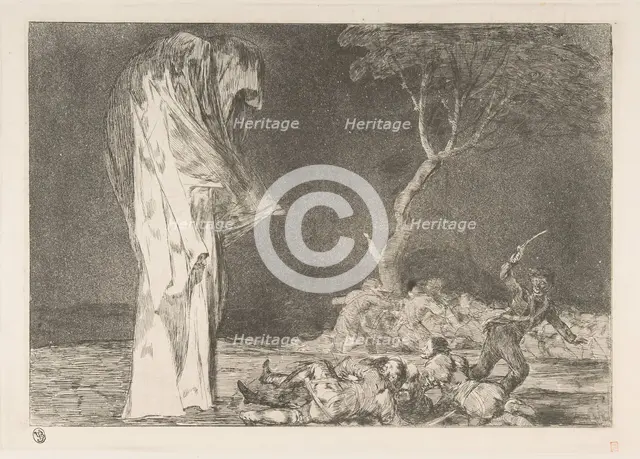 Plate 2 from the 'Disparates': Folly of Fear, ca. 1816-23 (published ca. 1848). Creator: Francisco Goya.