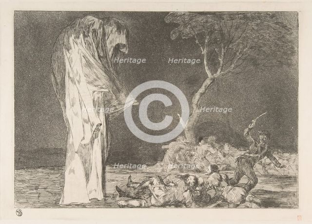 Plate 2 from the 'Disparates': Folly of Fear, ca. 1816-23 (published ca. 1848). Creator: Francisco Goya.