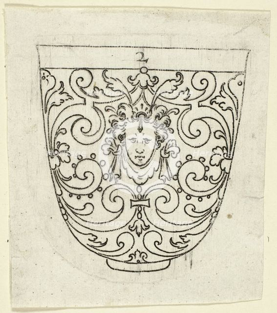 Plate 2, from XX Stuck zum (ornamental designs for goblets and beakers), 1601. Creator: Master AP.