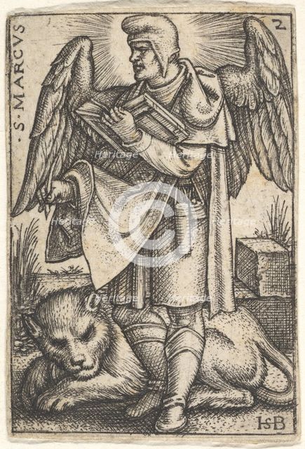 Plate 2: Saint Mark, his head turned in profile to the left, with an open book in his righ..., 1541. Creator: Sebald Beham.
