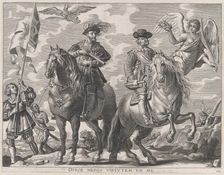 Plate 20: Charles V and Ferdinand on Horseback; from Guillielmus Becanus's Serenissimi Pr..., 1636. Creator: Pieter de Jode II