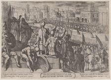 Plate 20: Elisha Bringing the Blinded Syrian Army to the King of Israel, from..., ca. 1590-ca. 1610. Creator: Antonio Tempesta