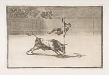 Plate 20 from the Tauromaquia':The agility and audacity of Juanito Apiñani in [the ring] ..., 1816. Creator: Francisco Goya