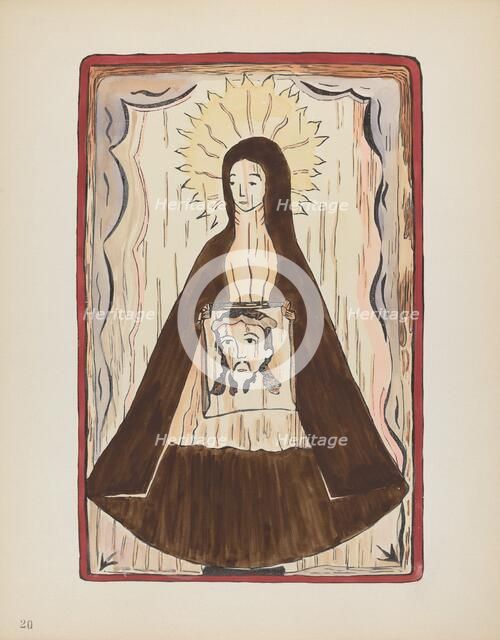 Plate 20: Saint Veronica: From Portfolio "Spanish Colonial Designs of New Mexico", 1935/1942. Creator: Unknown.