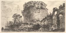 Plate 20: Tomb of Caecilia Metella called the Capo di Bove (Ox Head) (Sepolcro di Mete..., ca. 1748. Creator: Giovanni Battista Piranesi