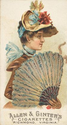 Plate 21, from the Fans of the Period series (N7) for Allen & Ginter Cigarettes Brands, 1889. Creator: Allen & Ginter
