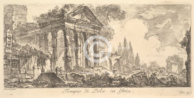 Plate 21: Temple of Pola in Istria (Tempio di Pola in Istria), ca. 1748. Creator: Giovanni Battista Piranesi.