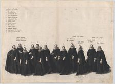 Plate 22: Chamber aides marching in the funeral procession of Archduke Albert of Austria;..., 1623. Creator: Cornelis Galle I