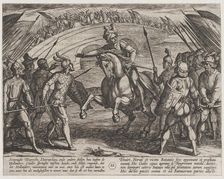 Plate 22: Civilis Separates German and Dutch Troops, from The War of the Romans Against th..., 1611. Creator: Antonio Tempesta