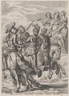 Plate 22: Emperor Charles V, victory at Pavia; from Guillielmus Becanus's Serenissimi Pri..., 1636. Creators: Jacob Neeffs, Johannes Meursius, Willem van der Beke