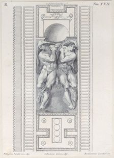 Plate 22: two nude figures wearing veils, 1756. Creators: Bartolomeo Crivellari, Sebastiano Gamma