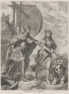 Plate 23: Emperor Charles V, campaign in Africa; from Guillielmus Becanus's Serenissimi P..., 1636. Creators: Jacob Neeffs, Johannes Meursius, Willem van der Beke