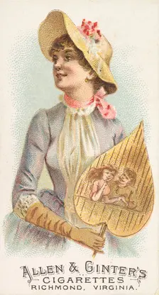 Plate 23, from the Fans of the Period series (N7) for Allen & Ginter Cigarettes Brands, 1889. Creator: Allen & Ginter