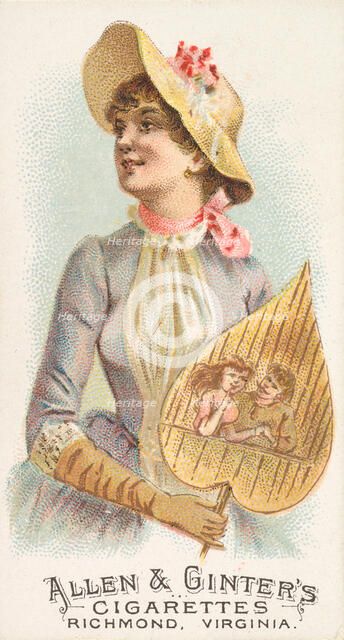 Plate 23, from the Fans of the Period series (N7) for Allen & Ginter Cigarettes Brands, 1889. Creator: Allen & Ginter.