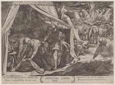 Plate 23: Judith and Holofernes, from The Battles of the Old Testament ca...., ca. 1590-ca. 1610. Creator: Antonio Tempesta