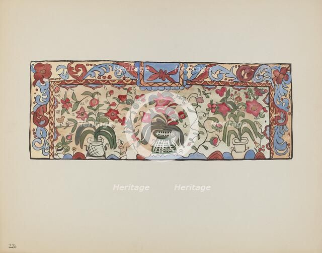 Plate 23: Painting on Buckskin, Laguna: From Portfolio "Spanish Colonial Designs...", 1935/1942. Creator: Unknown.