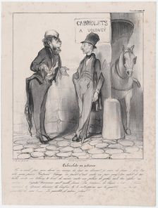 Plate 24: Cabriolets en actions, 1838. Creator: Honore Daumier