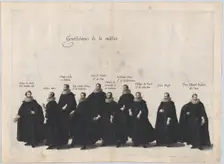 Plate 24: Gentlemen of the house marching in the funeral procession of Archduke Albert of ..., 1623. Creator: Cornelis Galle I