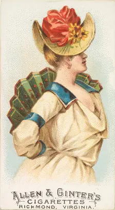Plate 24, from the Fans of the Period series (N7) for Allen & Ginter Cigarettes Brands, 1889. Creator: Allen & Ginter
