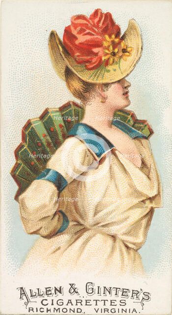 Plate 24, from the Fans of the Period series (N7) for Allen & Ginter Cigarettes Brands, 1889. Creator: Allen & Ginter.
