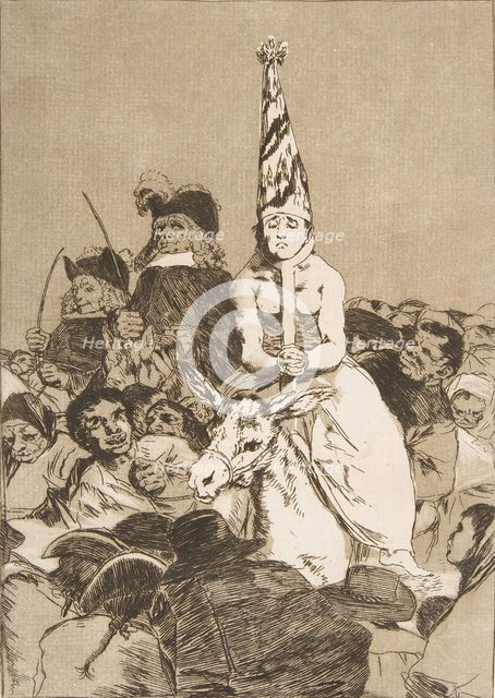 Plate 24 from 'Los Caprichos': Nothing could be done about It (Nohubo remedio.), 1799. Creator: Francisco Goya.