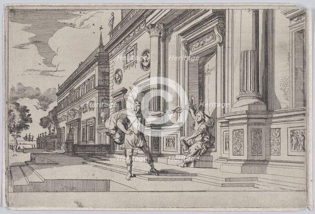 Plate 24: Mercury and Aglauros, from 'Ovid's Metamorphoses', 1641. Creator: Johann Wilhelm Baur.