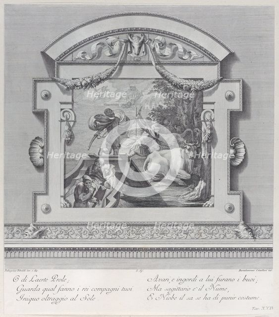 Plate 24: Ulysses's companions stealing the oxen sacred to Apollo, 1756. Creators: Bartolomeo Crivellari, Gabriel Söderling.