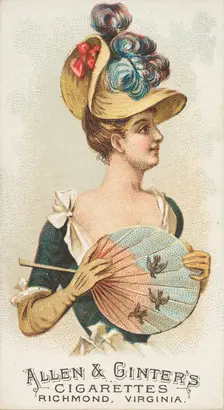 Plate 25, from the Fans of the Period series (N7) for Allen & Ginter Cigarettes Brands, 1889. Creator: Allen & Ginter
