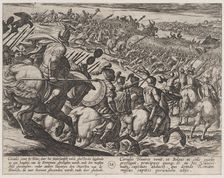 Plate 25: The Roman Commander Cerialis Attacks Near Trier, from The War of the Romans Agai..., 1611. Creator: Antonio Tempesta