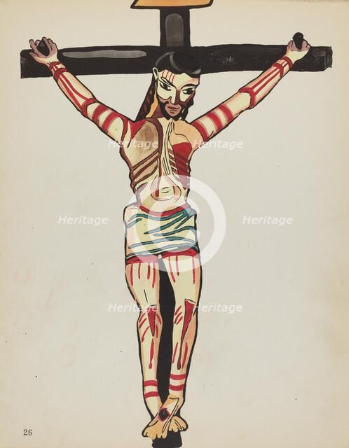 Plate 26: Christ Crucified, Taos: From Portfolio "Spanish Colonial Designs of New Mexico", 1935/1942 Creator: Unknown.