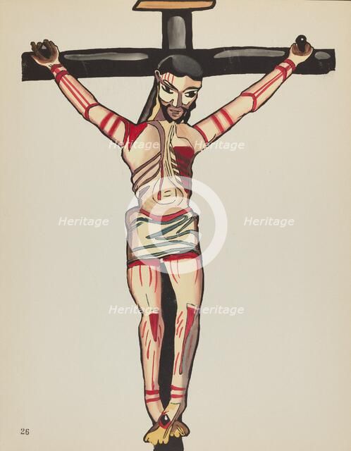 Plate 26: Christ Crucified: From Portfolio "Spanish Colonial Designs of New Mexico", 1935/1942. Creator: Unknown.