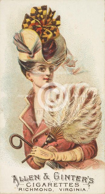 Plate 26, from the Fans of the Period series (N7) for Allen & Ginter Cigarettes Brands, 1889. Creator: Allen & Ginter.