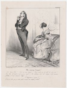 Plate 26: Un marriage d'argent, 1838. Creator: Honore Daumier