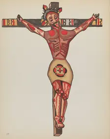 Plate 27: Christ Crucified: From Portfolio "Spanish Colonial Designs of New Mexico", 1935/1942. Creator: Unknown