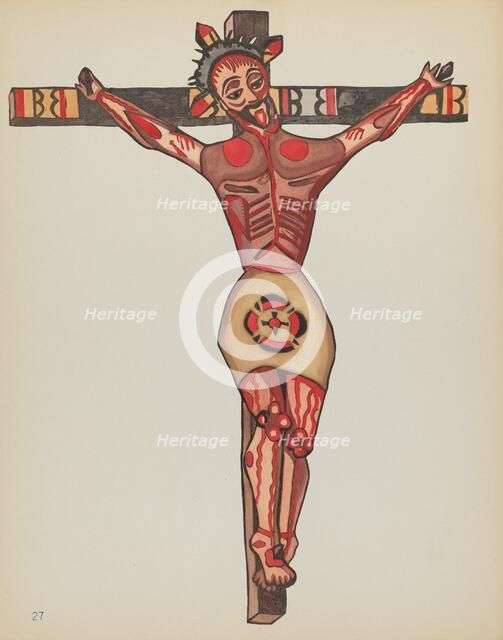 Plate 27: Christ Crucified: From Portfolio "Spanish Colonial Designs of New Mexico", 1935/1942. Creator: Unknown.