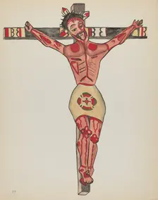 Plate 27: Christ Crucified, Mora: From Portfolio "Spanish Colonial Designs of New Mexico", 1935/1942 Creator: Unknown
