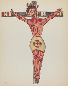 Plate 27: Christ Crucified, Mora: From Portfolio "Spanish Colonial Designs of New Mexico", 1935/1942 Creator: Unknown