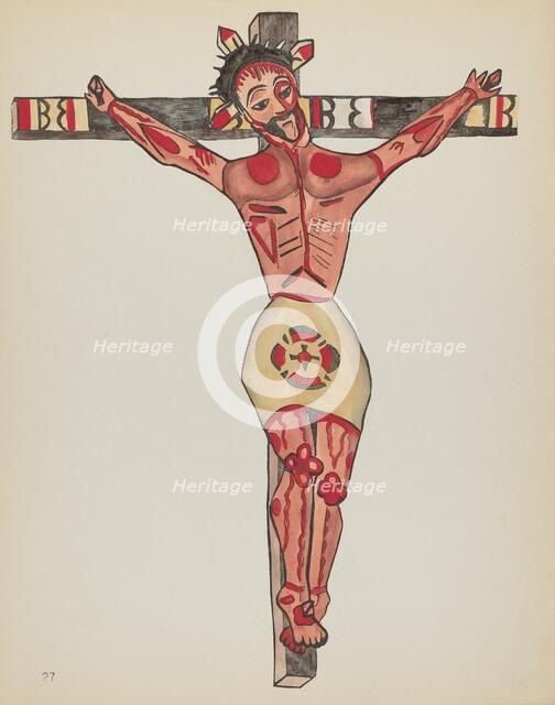 Plate 27: Christ Crucified, Mora: From Portfolio "Spanish Colonial Designs of New Mexico", 1935/1942 Creator: Unknown.