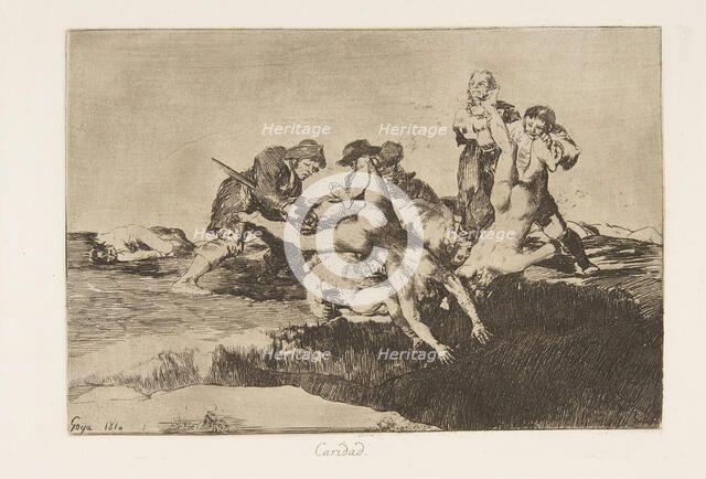 Plate 27 from 'The Disasters of War' (Los Desastres de la Guerra): 'Char..., 1810 ( published 1863). Creator: Francisco Goya.