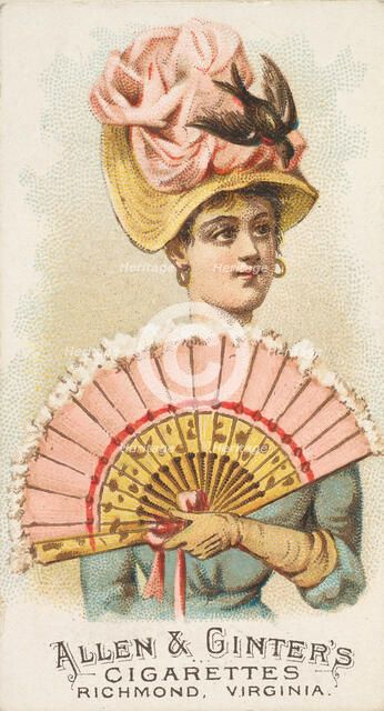 Plate 27, from the Fans of the Period series (N7) for Allen & Ginter Cigarettes Brands, 1889. Creator: Allen & Ginter.