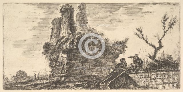 Plate 27: Tomb of the three Curiatii brothers in Albano (Sepolcro delle tre fratelli C..., ca. 1748. Creator: Giovanni Battista Piranesi.