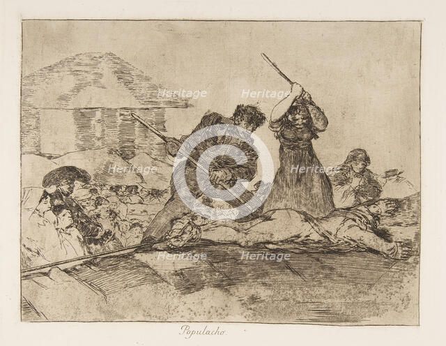 Plate 28 from 'The Disasters of War' (Los Desastres de la Guerra): 'Rabbl..., 1810 (published 1863). Creator: Francisco Goya.