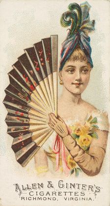 Plate 28, from the Fans of the Period series (N7) for Allen & Ginter Cigarettes Brands, 1889. Creator: Allen & Ginter