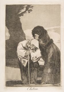 Plate 28 from Los Caprichos': Hush (Chiton.), 1799. Creator: Francisco Goya