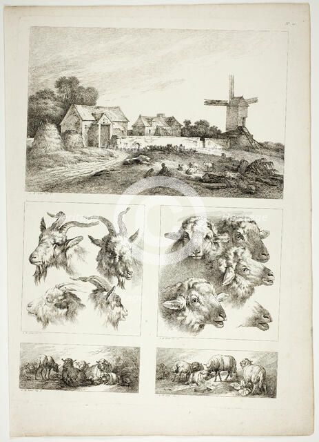 Plate 28 of 38 from Oeuvres de J. B. Huet, 1796–99. Creator: Jean Baptiste Marie Huet.