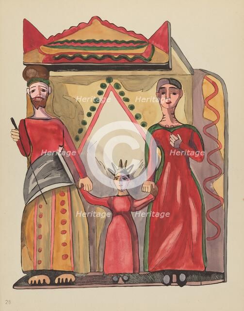 Plate 28: The Holy Family: From Portfolio "Spanish Colonial Designs of New Mexico", 1935/1942. Creator: Unknown.