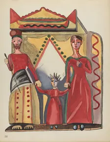 Plate 28: The Holy Family: From Portfolio "Spanish Colonial Designs of New Mexico", 1935/1942. Creator: Unknown